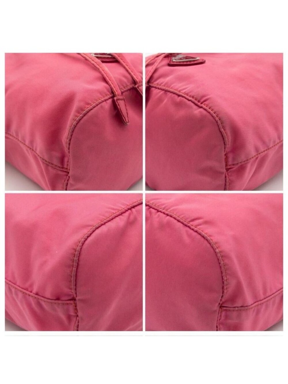 Prada Tessuto Nylon Drawstring Pouch Triangle Logo Pink - Picture 8 of 10
